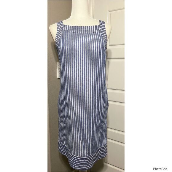 FORCYNTHIA Stripe Button Down Dress - Picture 1 of 2